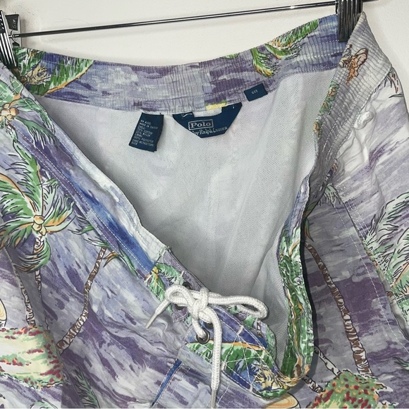 Polo Ralph Lauren Mens Swim Trunks Board Shorts Palm Tree Beach Hawaiian Surfer - Picture 9 of 12